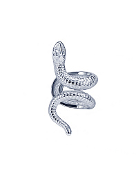 Серебряный кафф в форме змеи