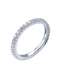 Серебряное кольцо с дорожкой фианитов