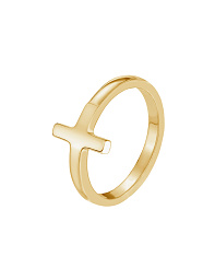 Позолоченное кольцо с крестом из серебра
