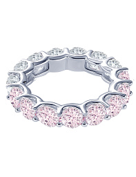 Кольцо из серебра Monroe с розовыми и белыми фианитами